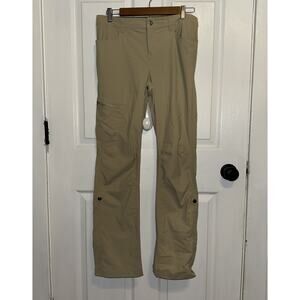 Patagonia Skyline Traveler Pants Womens Size 8 Khaki Roll Tab Zipper Pocket